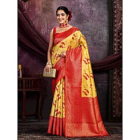 MIMOSA Womens Woven Design Kanjivaram Style Art Silk Saree With Blouse Piece Sa0000899Gd Golden