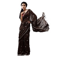 Sareekatha Womens Handloom Cotton Saree With Thread Work Border & Pallu With Unstitched Blouse (Color 16)