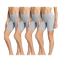 Wirarpa Womens Cotton Boy Shorts Underwear Anti Chafing Soft Biker Short Plus Boy Shorts Panties 4 Pack Grey4 Pack Large