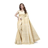 RATAN Pure Cotton Printed Mulmul Saree for Women with Blouse Piece MMZBPBEGBeige