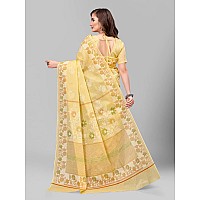 RATAN Pure Cotton Printed Mulmul Saree for Women with Blouse Piece BGMBP5870Yellow