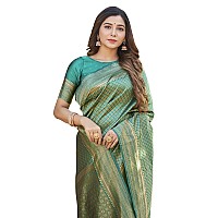 Glory Sarees Womens Banarasi Silk Saree With Blouse Piece (Banarasi_Saree134_Rama)