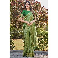 Glory Sarees Womens Banarasi Silk Saree With Blouse Piece (Banarasi_Saree134_Green)