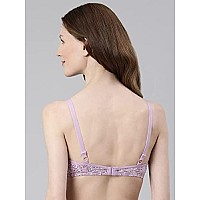 Enamor Womens Cotton Wire Free Casual Tshirt Padded Non Wired Bra A039Lilac Aster32B