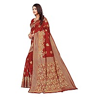 Indian Silk Palace Womens kanchi Pattu Kanchipuram Banarasi Lichi Kanjivaram Silk Saree With Plain Unstitched Blouse isp v161