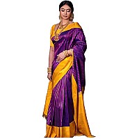 Indian Silk Palace Womens kanchi Pattu Kanchipuram Banarasi Lichi Kanjivaram Silk Saree With Plain Unstitched Blouse isp v163