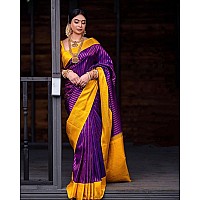 Indian Silk Palace Womens kanchi Pattu Kanchipuram Banarasi Lichi Kanjivaram Silk Saree With Plain Unstitched Blouse isp v163