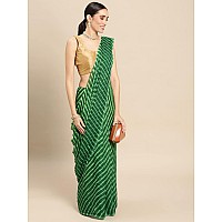 RANI SAAHIBA Womens Chiffon Lehriya Printed Saree Without Blouse SSKR3649Green