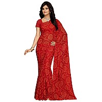 RANI SAAHIBA Womens Chiffon Bandhani Printed Saree Without Blouse (SSKR1962_Maroon)