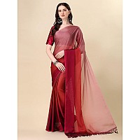 Pratham Blue Womens Sequins Silk Fancy Saree for women With Blouse Piece (PB-367_Pink)