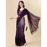 Pratham Blue Womens Sequins Silk Fancy Saree for women With Blouse Piece (PB-368_Purple)