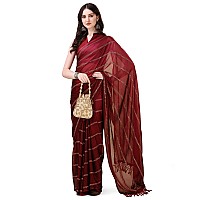 Pratham Blue Womens Sequins Silk Fancy Saree for women With Blouse Piece (PB-378_Red)