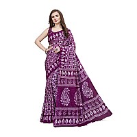 RATAN Pure Cotton Printed Mulmul Saree for Women with Blouse Piece GDBTBP1042PUR