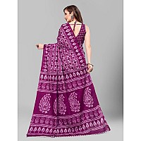 RATAN Pure Cotton Printed Mulmul Saree for Women with Blouse Piece GDBTBP1042PUR