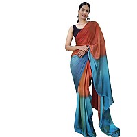 Satrani WomenS Chiffon Ready To Wear Saree With Unstitched Blouse Piece3029S196NOrange