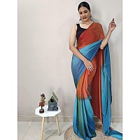 Satrani WomenS Chiffon Ready To Wear Saree With Unstitched Blouse Piece3029S196NOrange