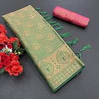 iZibra Silk Saree for Women Wear Kanjivaram Fabric Soft Kanchipuram Pattu Banarasi Sari Original Pure Wedding Sadi Sari with Uns