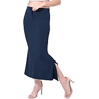 XOYA Soft Lycra Blended Saree Shapewear for WomenFishcut Fit Petticoat Saree Silhouette Shape Wear Dress for Saree - Navy - M