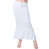 XOYA Soft Lycra Blended Saree Shapewear for WomenFishcut Fit Petticoat Saree Silhouette Shape Wear Dress for Saree - Off White - L