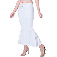 XOYA Soft Lycra Blended Saree Shapewear for WomenFishcut Fit Petticoat Saree Silhouette Shape Wear Dress for Saree - Off White - L