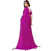 SIRIL Womens Foil Print, Lace, Tassel Georgette Saree with Unstitched Blouse(3066S2121_Pink)