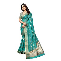 Sidhidata Womens Kota Doria Cotton Manipuri Saree With Unstitched Blouse Piece Box Butta SeagreenSeagreenFree Size