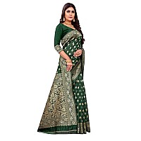 Shasmi Sarees Womens Art Silk Green Kanchipuram Saree (SAN PARI S-1 GREEN)