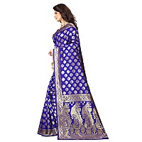 Shasmi Sarees Womens Art Silk Royal Blue Kanchipuram Saree (SAN PARI 72 R BLUE)