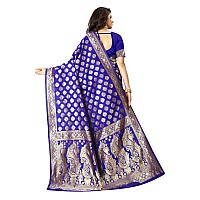 Shasmi Sarees Womens Art Silk Royal Blue Kanchipuram Saree (SAN PARI 72 R BLUE)