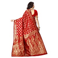 Shasmi Sarees Womens Art Silk Red Kanchipuram Saree (SAN PARI 72 RED)