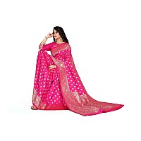 Shasmi Sarees Womens Art Silk Rani Pink Kanchipuram Saree (SAN PARI S-1 RANI)