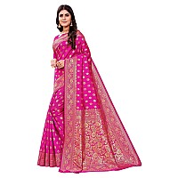 Shasmi Sarees Womens Art Silk Pink Kanchipuram Saree (SAN PARI S-1 PINK)