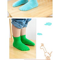 Momisy Kids Girl Boys Children Non Slip Cotton Stretch Anti Skid Socks6 Pairs Antiskiddark 3 To 5 Years