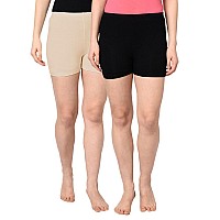 Espresso Womens Viscose Lycra Shorts For Under Dresses Blackskin Regular L