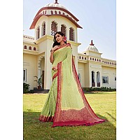 Vardha Womens Banarasi Georgette Saree with Unstitched Blouse Piece Gold Zari Woven Work Sarees for Wedding Mohini662