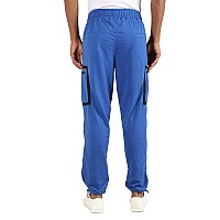 Chkokko Men Casual Track Pant Gym Workout Lower With Pocket Royalblue M