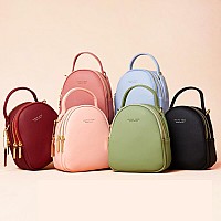 Vismiintrend Luxury Fashion Everyday Mini Leather Backpack Handbag Purse For Women And Girls | Sling | Crossbody | Mobile Phone Bag | Travel | Wife | Rakhi Gift For Sisters | Bhabhi (Olive Green)