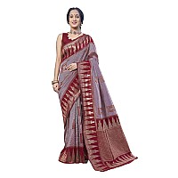 MANOHARI Women Most Trendy Maroon Banarasi Silk Woven Design Saree With Blouse Piece_Mn1814