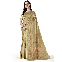 Jaanvi fashion Womens Banarasi Silk Saree with Copper Zari Work Blouse Piece ekayagreen