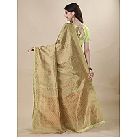 Jaanvi fashion Womens Banarasi Silk Saree with Copper Zari Work Blouse Piece ekayagreen