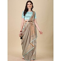 Jaanvi fashion Womens Banarasi Silk Saree with Copper Zari Work Blouse Piece ekayaskyblue