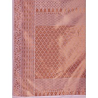 Jaanvi fashion Womens Banarasi Silk Saree with Copper Zari Work Blouse Piece ekayapurple