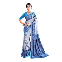 Jaanvi fashion Womens Ethnic Printed Crepe Silk Saree with Blouse Piece