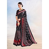 Jaanvi fashion Womens Ethnic Printed Crepe Silk Saree with Blouse Piece