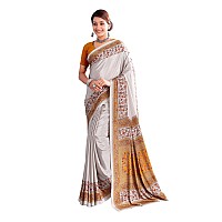 Jaanvi fashion Womens Ethnic Printed Crepe Silk Saree with Blouse Piece