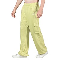 Chkokko Men Casual Track Pant Regular Fit Lower With Pocket Lime Green M