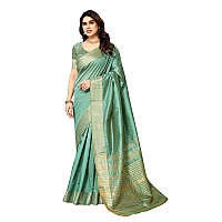 Sidhidata Womens Assam Silk Saree With Unstitched Blouse Piecee (Assam Seagreen_Seagreen_Free Size)