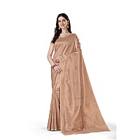 Jaanvi fashion Womens Banarasi Silk Saree with Copper Zari Work Blouse Piece ekayaorange