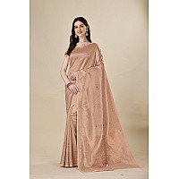 Jaanvi fashion Womens Banarasi Silk Saree with Copper Zari Work Blouse Piece ekayaorange