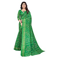 Yashika Womens Linen Jari Printed Green Color Saree With Blouse Piece(JETPURI GREEN)